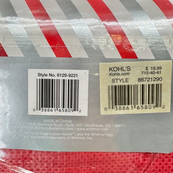 Whitmor Christmas Jumbo Storage Bags 1 New 1 Used Red Zip Up Handles 30x30x8 Red - Picture 8 of 10